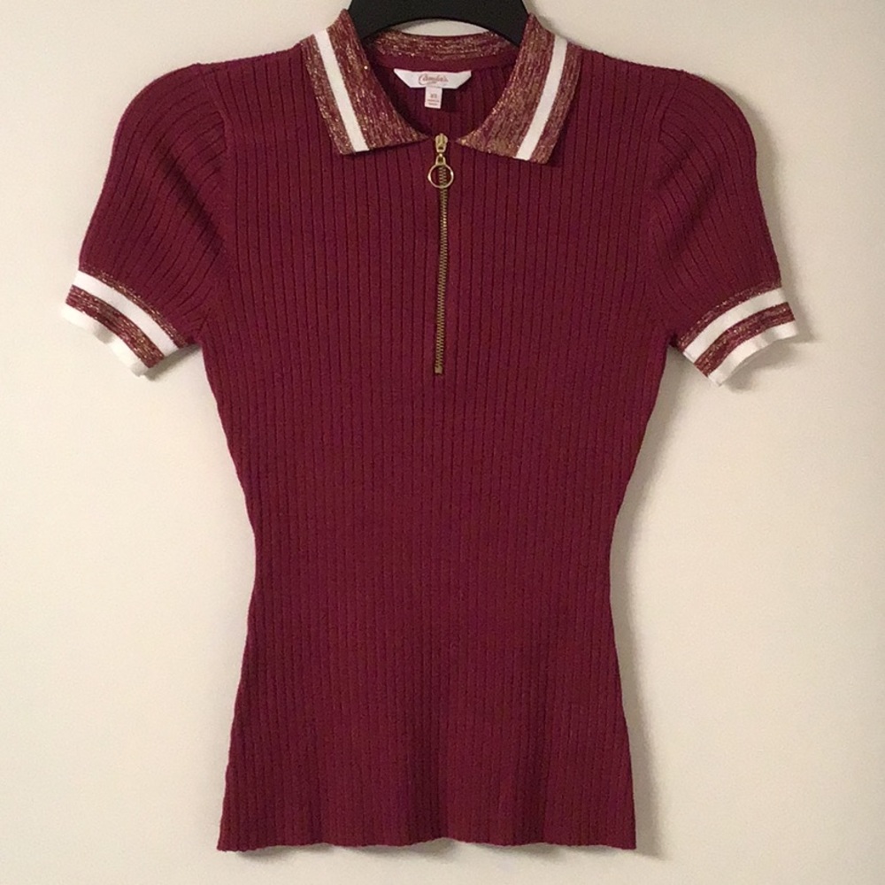 Candie’s Short Sleeved Collared Sweater NWOT